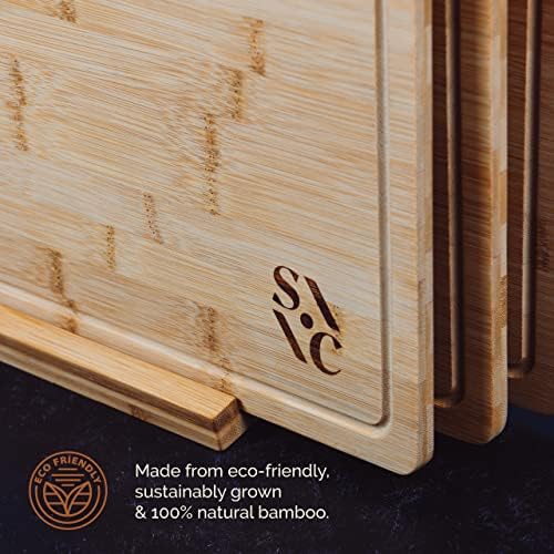 Stone & Clay Bamboo Wood Cutting Boards - Set of 3