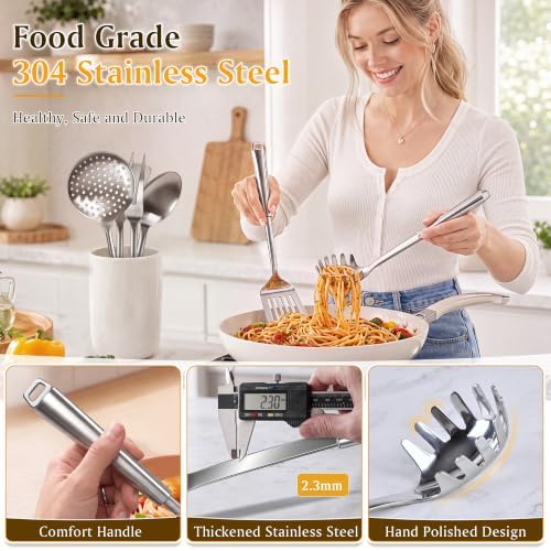 9-Piece 304 Stainless Steel Cooking Utensil Set