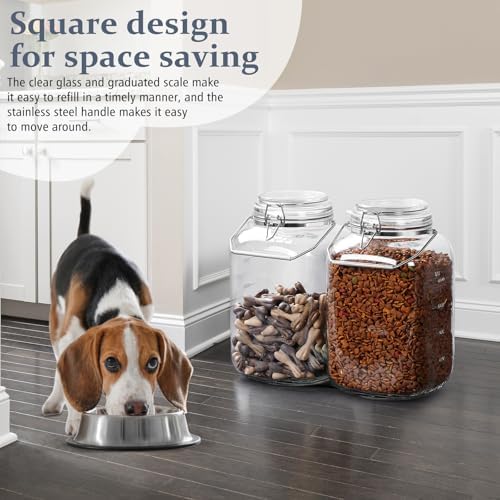 Folinstall 1.5 Gallon Glass Jars with Lids, 2PCS