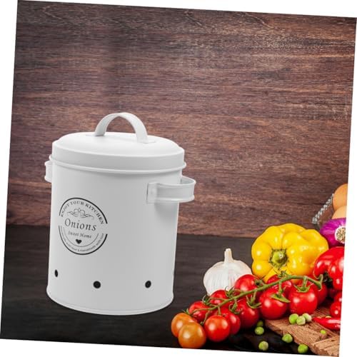 2pcs Iron Vegetable Storage Tins with Lid and Aerating Holes