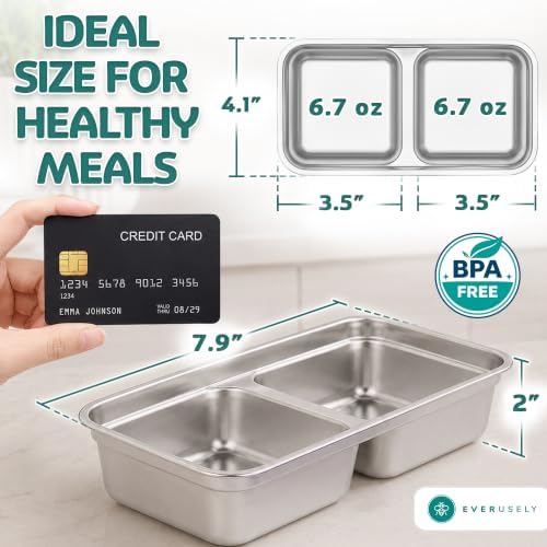 Stainless Steel Snack Containers, 13.5 oz, 4 Pack