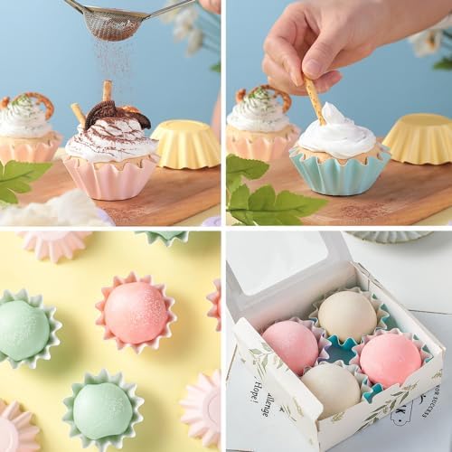 100 PCS Baking Cups Cupcake Liner Flared Brioche Muffin Wrappers