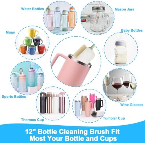 XANGNIER 5-in-1 Bottle Cleaning Brush Set, 7-Piece
