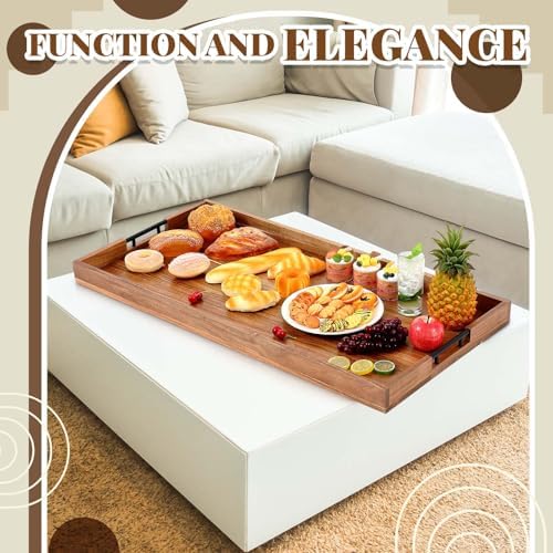 Blushtier 32 x 18 Inch Extra Large Wood Serving Ottoman Tray, Square