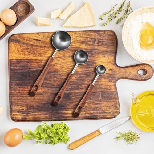 Flylin 3 Pcs Measuring Spoon Set, Stainless Steel Spoons 4ml 8ml 25ml