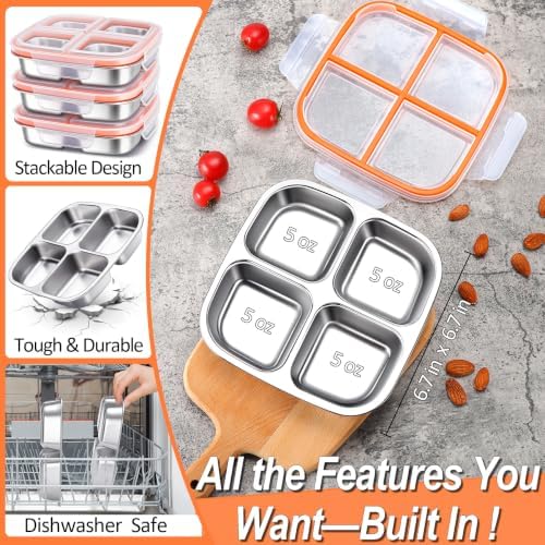3-Pack Stainless Steel Snack Containers & Kids Lunch Boxes, 20 oz Each