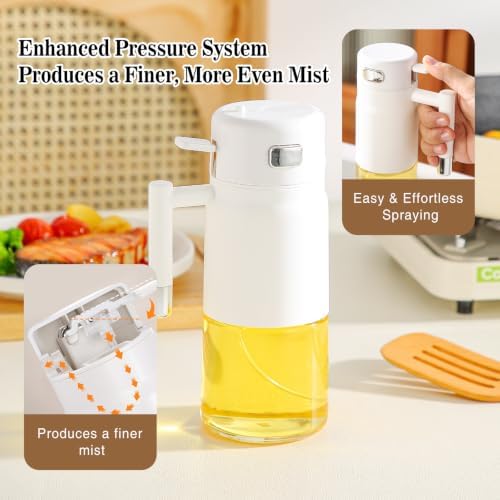 Olive Oil Sprayer & Dispenser Bottle, 17oz Glass