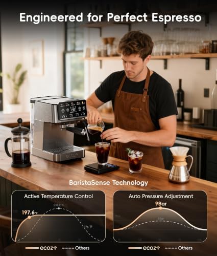 ecozy 4-in-1 Espresso & Cold Brew Machine with Milk Frother