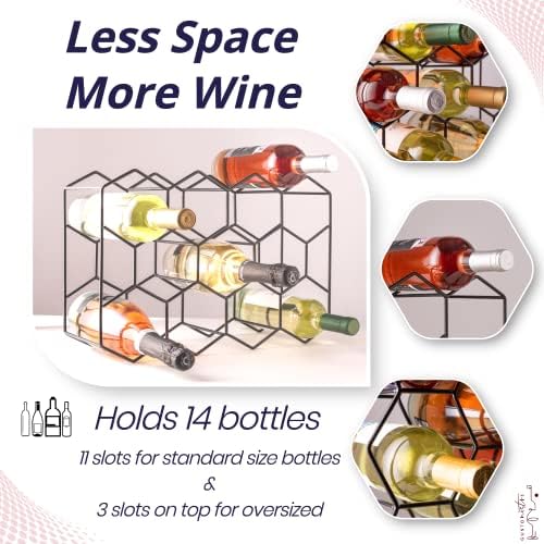 Gusto Nostro Countertop Wine Rack - 14 Bottle Freestanding Modern