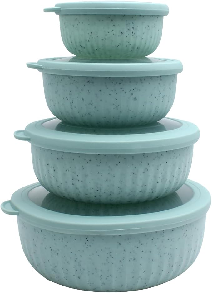 COOK WITH COLOR Prep Bowls with Lids- Wide and Deep Nesting Plastic Small by CookwithColor