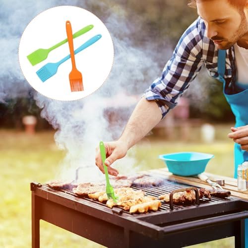3pcs Silicone Pastry Basting Brushes for Bbq and Kitchen Baking, 21cm