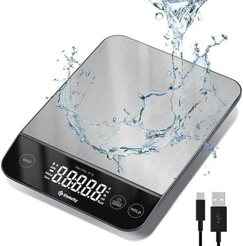 Etekcity 22lb Food Kitchen Scale, USB Rechargeable, IPX6 Waterproof