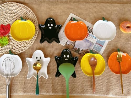 Ceramic Spoon Rest for Stove Top, Halloween Ghost Cute Spoon Rest for
