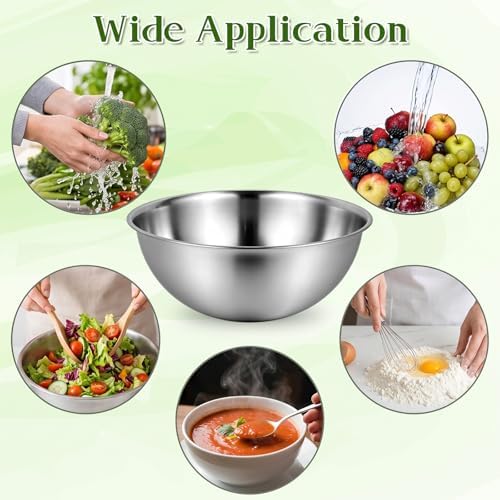 Mixing Bowl Set of 6, Thickened version Stainless Steel Mixing Bowl