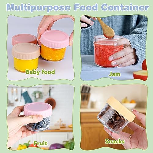 RowinsyDD 4 oz Glass Baby Food Jars with Lids, 20 Pack