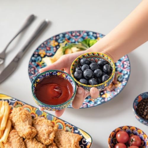 vancasso SIMI 2.7 Oz Ceramic Dipping Bowls Set of 6, Bohemian Sauce