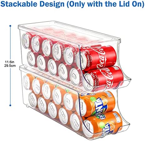 Puricon 2 Pack Soda Can Organizer Dispenser for Refrigerator Bundle