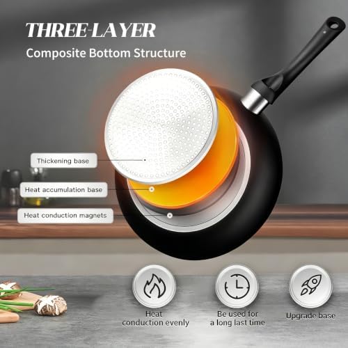 BECIGAR 8 Pcs Ceramic Pots and Pans Set, Cooking Pan Set, Nonstick