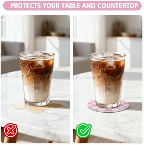 2 Pack Ceramic Absorbent Coasters for Drinks, Heat Resistant Drink