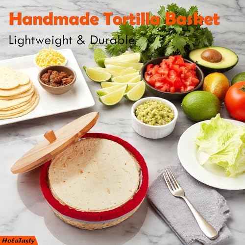 Tortilla Warmer Basket w Removable Insulation Liner, 9.4'' Large