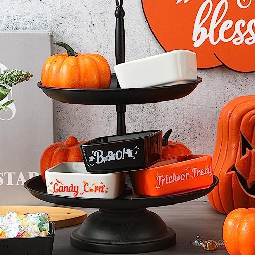 Tanlade 3 Pcs Halloween Candy Bowl Small Ceramic Candy Corn Serving