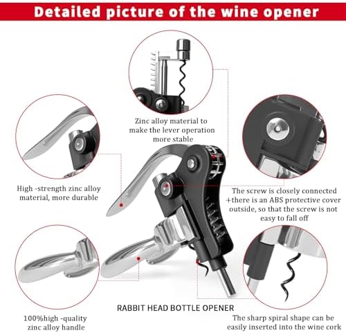 Rabbit Wine Opener,Stainless-Steel Lever‐Style Corkscrew