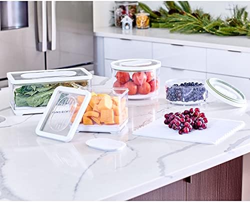 iDesign Small Round Fridge Produce Bin - Clear/White