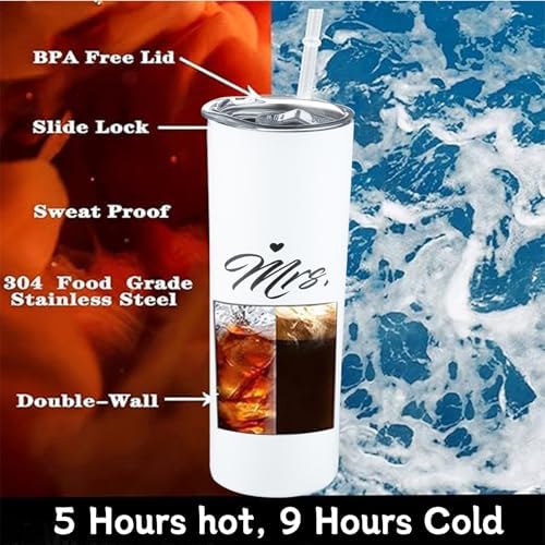 DHQH Mr and Mrs 2026 Tumbler Set, Engagement Wedding Gifts for Couples