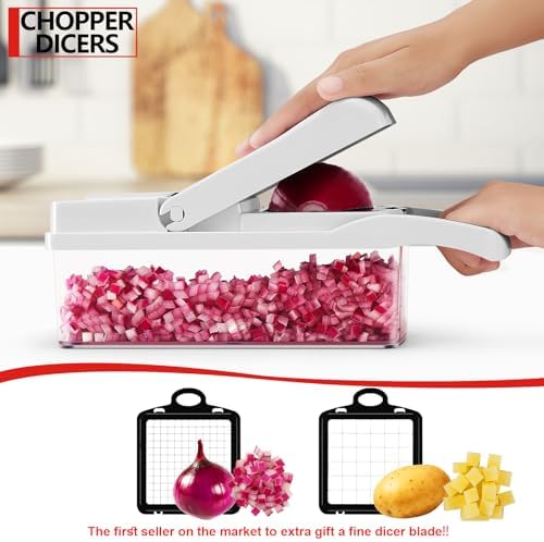 Compact Vegetable Chopper with Container, 9 Inserts