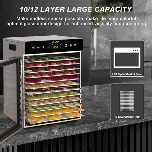 LED 8-Layer Stainless Steel Food Dehydrator