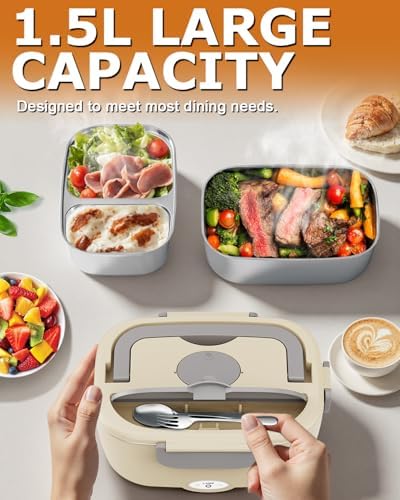 Geveniss Electric Lunch Box for Adults, Heated Lunch Box for Car and