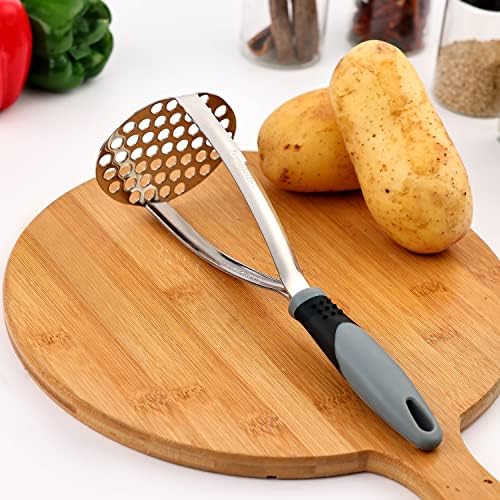 Joyoldelf Heavy Duty Potato Masher, Stainless Steel Integrated Masher
