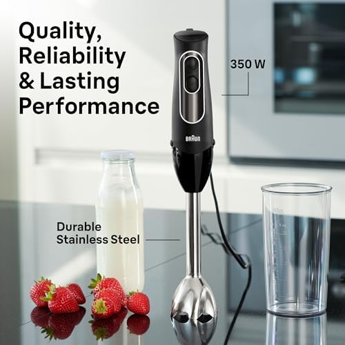 Braun MultiQuick 5 Hand Blender, w/Beaker and Whisk, 350W, Dual Speed