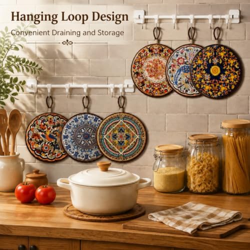 6 Pack 6.7" Trivets for Hot Dishes, Pots and Pans, Heat Resistant