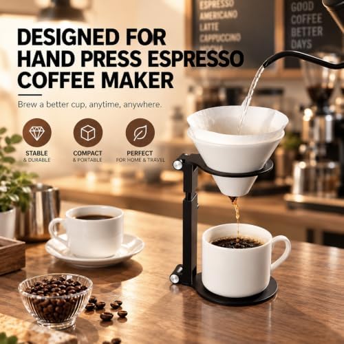 Pour Over Coffee Stand, Height Adjustable & Foldable Coffee Dripper