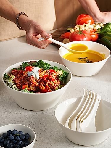 DOWAN 32 OZ Large Soup Bowls Set of 4 - White Ceramic Bowls for