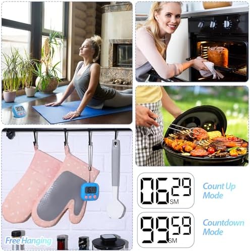 Leumoi 24 Pcs Digital Kitchen Timers, Blue