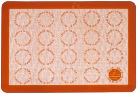 Mrs. Anderson’s Baking Macaron Mat, Oven Safe Silicone Reusable Baking