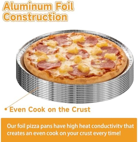 50 Pack 12 Inch Disposable Round Foil Pizza Pan Trays Aluminum Pizza