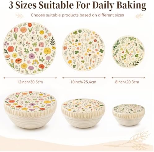 Reusable Beeswax Bowl Covers, 3 Pack, 12/10/8 Inch