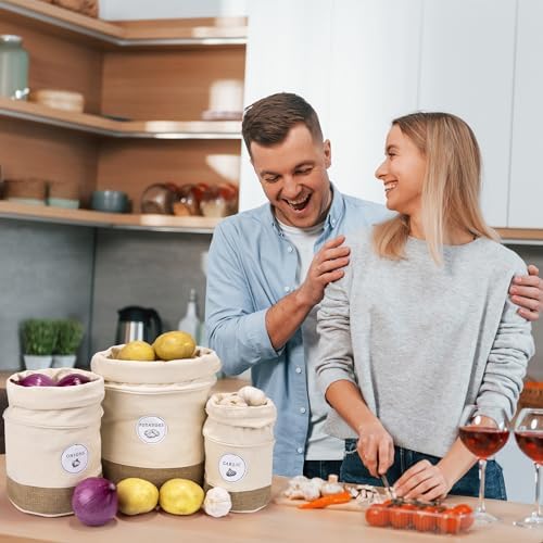 Meraki Home Potato Onion Garlic Storage Containers - Farmhouse Kitchen