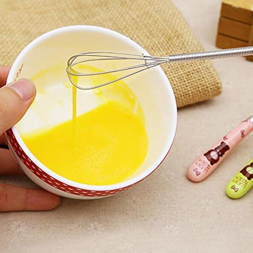 7-inch Small Stainless Steel Cartoon Bear Whisk Set of 4, Mini Whisks