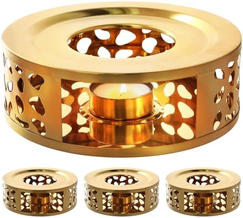 HOIGON 3 PCS Teapot Warmer, Stainless Steel Brushed Tea Pot Warmer