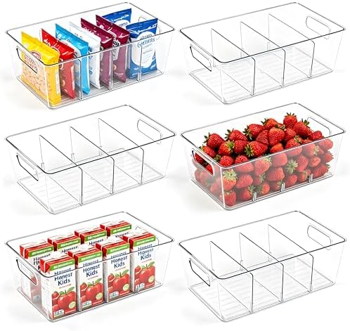 6 Pack Pantry Organizers and Storage, Food Storage Containers with 3