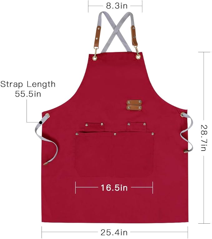 Mignongirl Chef Apron, Cross Back Apron - Image 4
