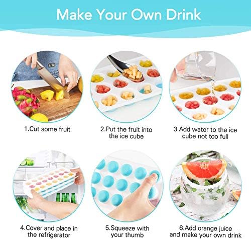 Ice Cube Trays with Lids BPA Free, 4 Pack Easy Release Silicone Ice