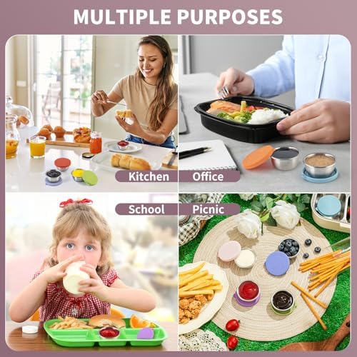 8 Pack - 1.6 Oz Small Salad Dressing Containers To Go, Sauce Cups with