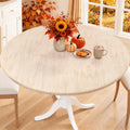 Smiry 45"-56" Round Fitted Tablecloth, Waterproof Plastic Table Cover