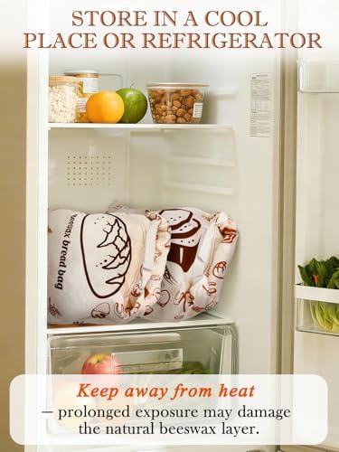 ANPHSIN Natural Beeswax Bread Bags, 13''x16.7'', 2 pcs