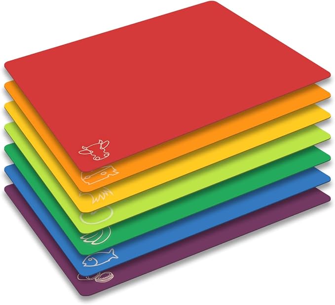 Cutting Board Mats Flexible Plastic Colored Mats by Fotouzy